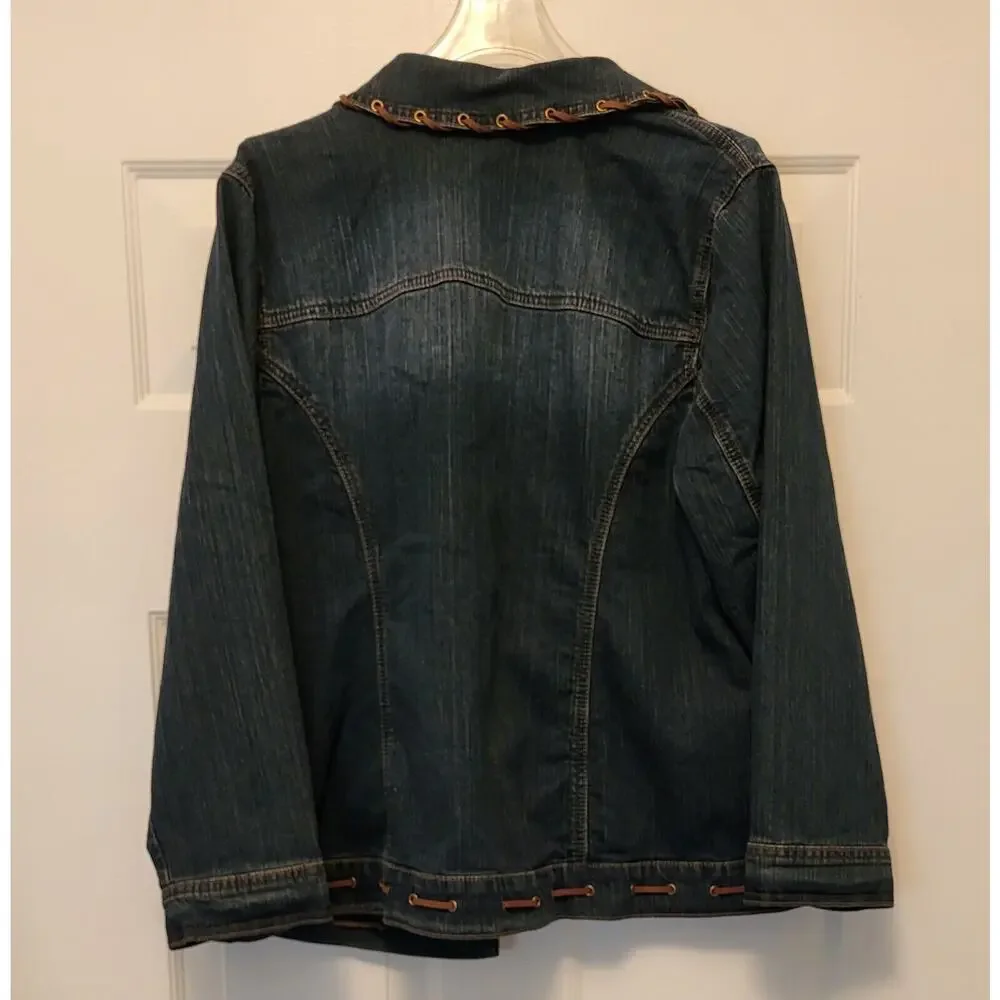 LIZ & ME Denim Long Sleeve Jean Jacket Womens Plus Size 0X - Picture 13 of 14